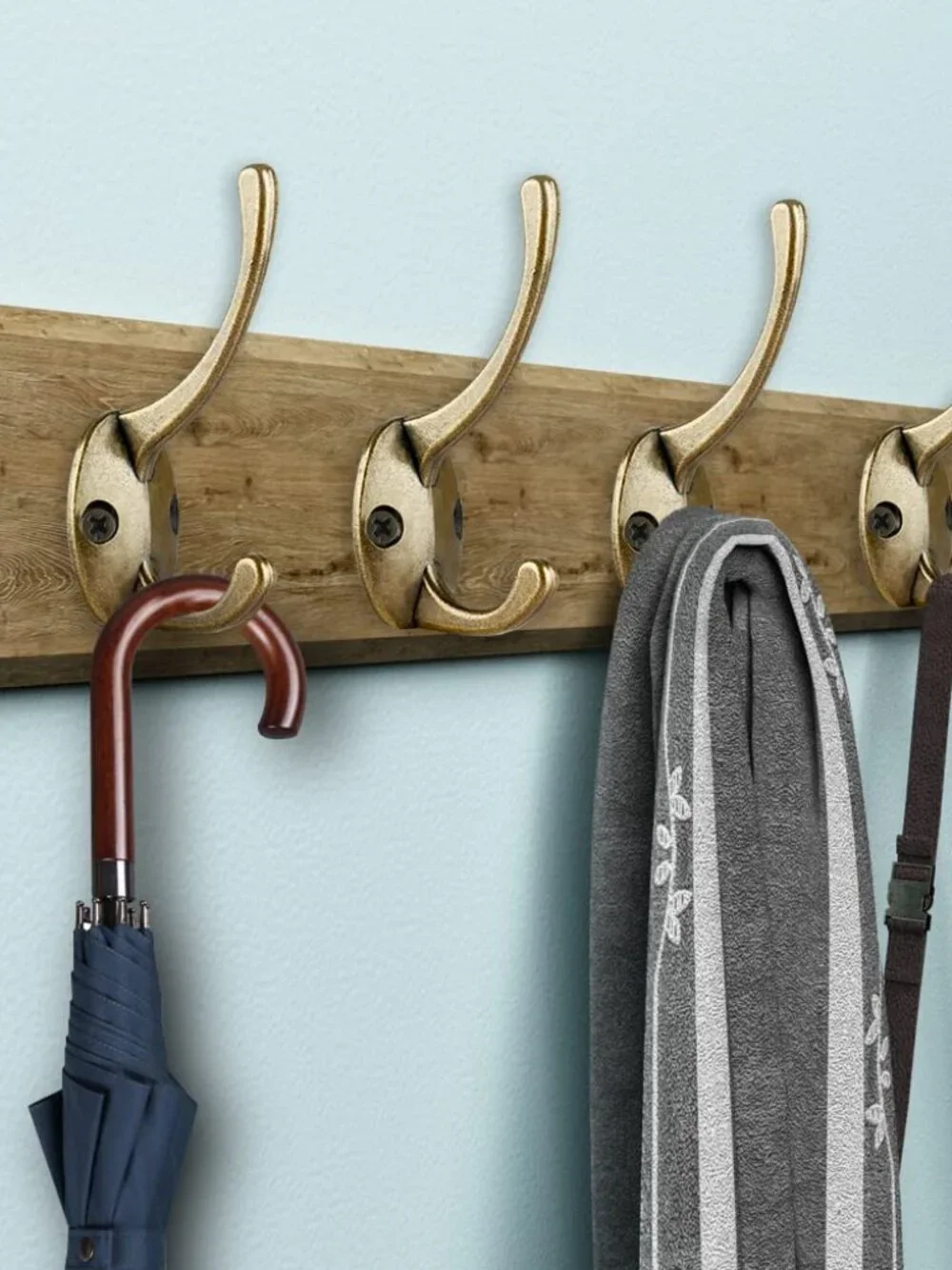 IBosins 12 Pack Antique Brass Coat Hooks Wall Mounted with 24 Screws Retro Doubl